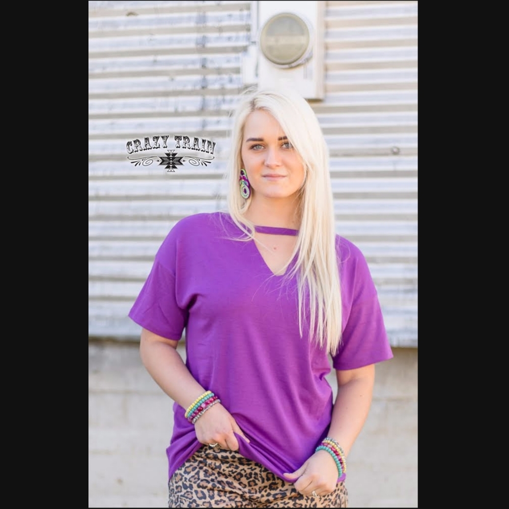 Purple Textline Top